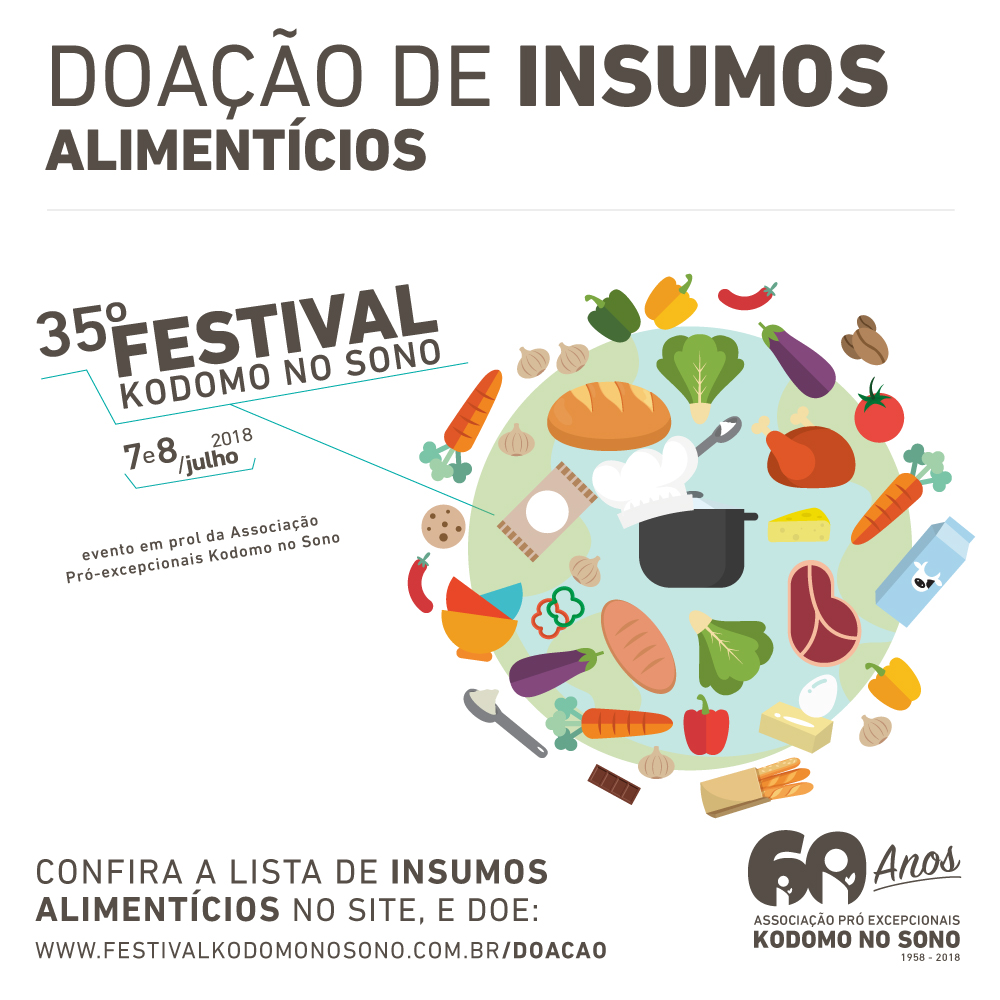 35º Festival Kodomo no Sono Doações de insumos alimentícios