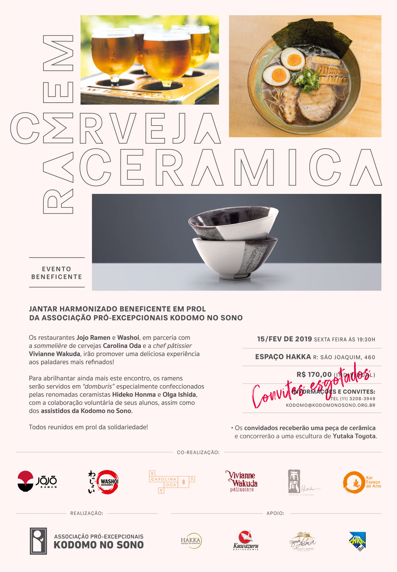 Jantar harmonizado beneficente em prol da Associação Pró- Excepcionais Kodomo no Sono